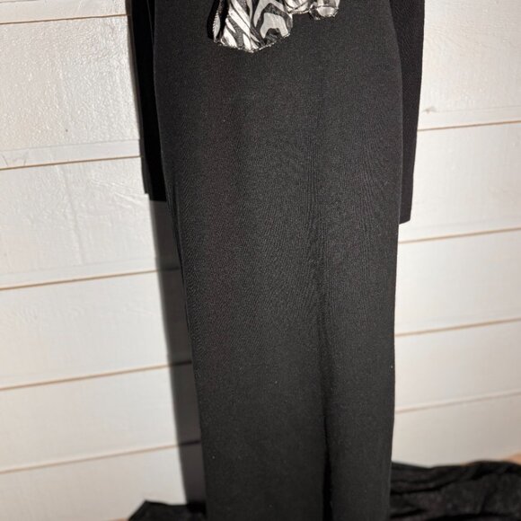 Nina Charles for Kasper ASL Black Knit Maxi Dress – Size Large - Picture 4 of 8
